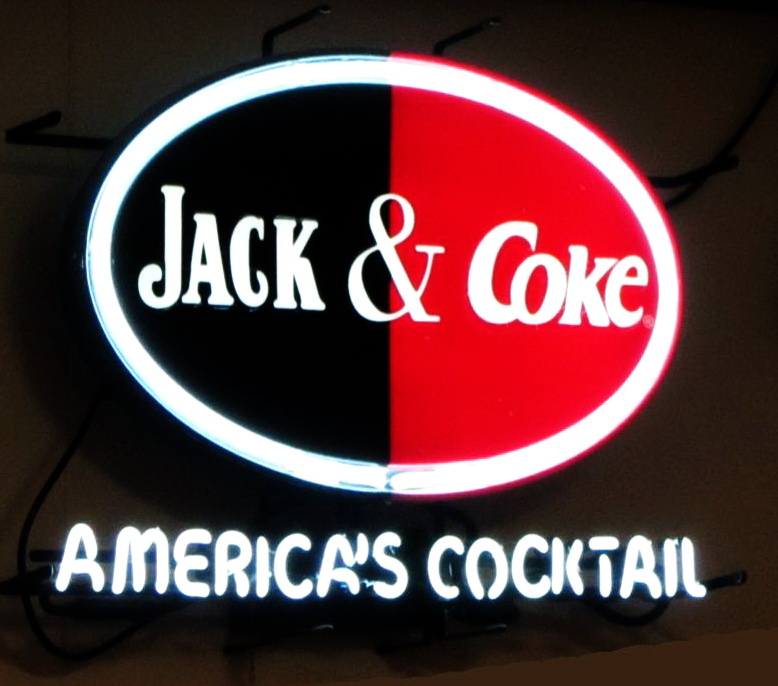 Jack and Coke Americas Cocktail Neon Sign